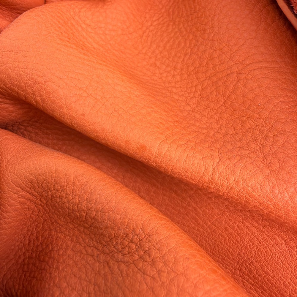 Marni Leather Hobo Bag Orange Purse Top Handle Flap Lock Large Ruffle Italy FLAW - Picture 16 of 16